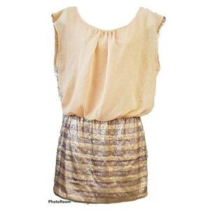 Lily Rose Dress Cocktail Sleeveless Sequin Sheer Top WOMEN'S WOMAN'S Medium